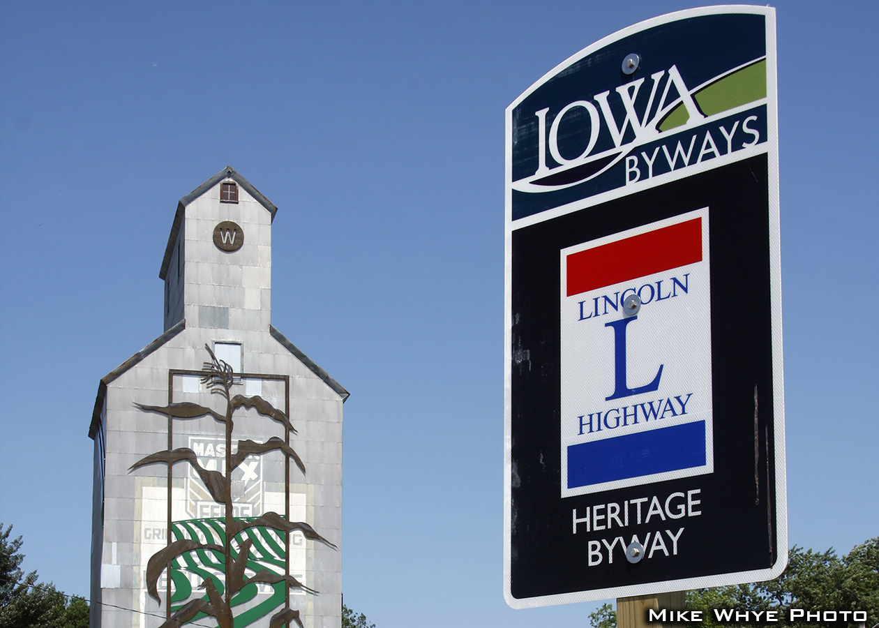 Lincoln Highway National heritage Byway in Woodbine Iowa