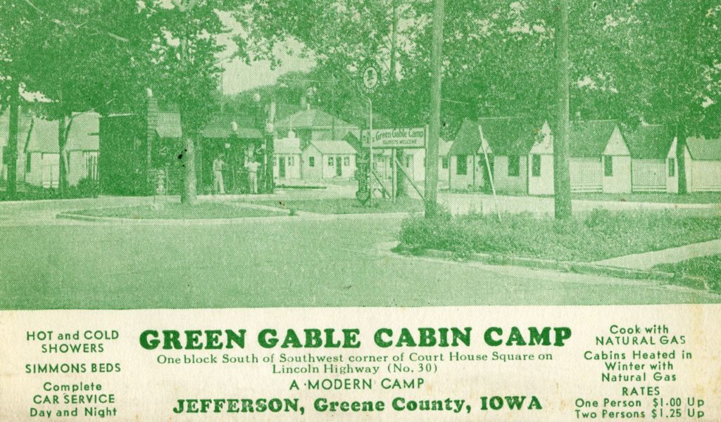 Green Gable Cabin Camp Postcard