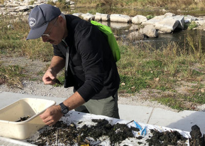 Dietz sampling invertebrates from South Skunk River.