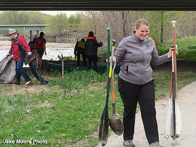 Story County Conservation Watershed Coordinator Sara Carmichael During Creek Cleanup