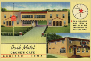 Park Motel along Lincoln Highway in Denison, Iowa