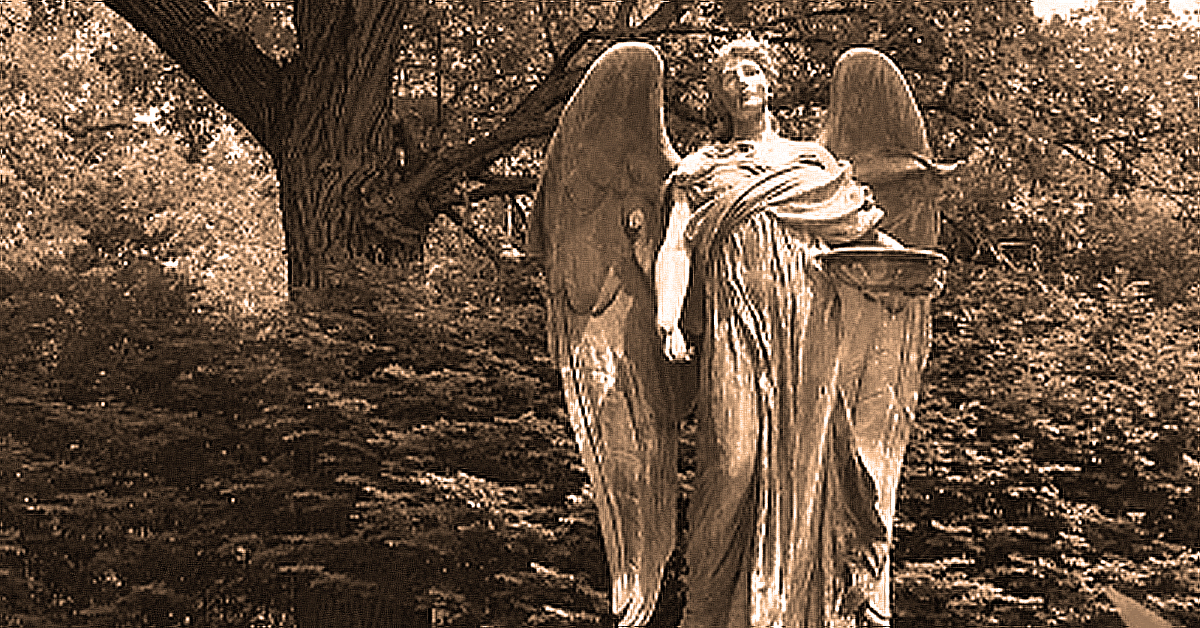Haunted Black Angel in Fairview Cemetery