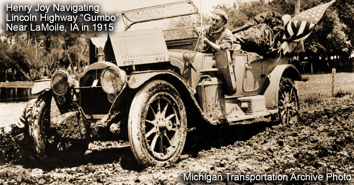 Henry Joy Navigating the Official Packard i "Gumbo" near LaMoille, Iowa
