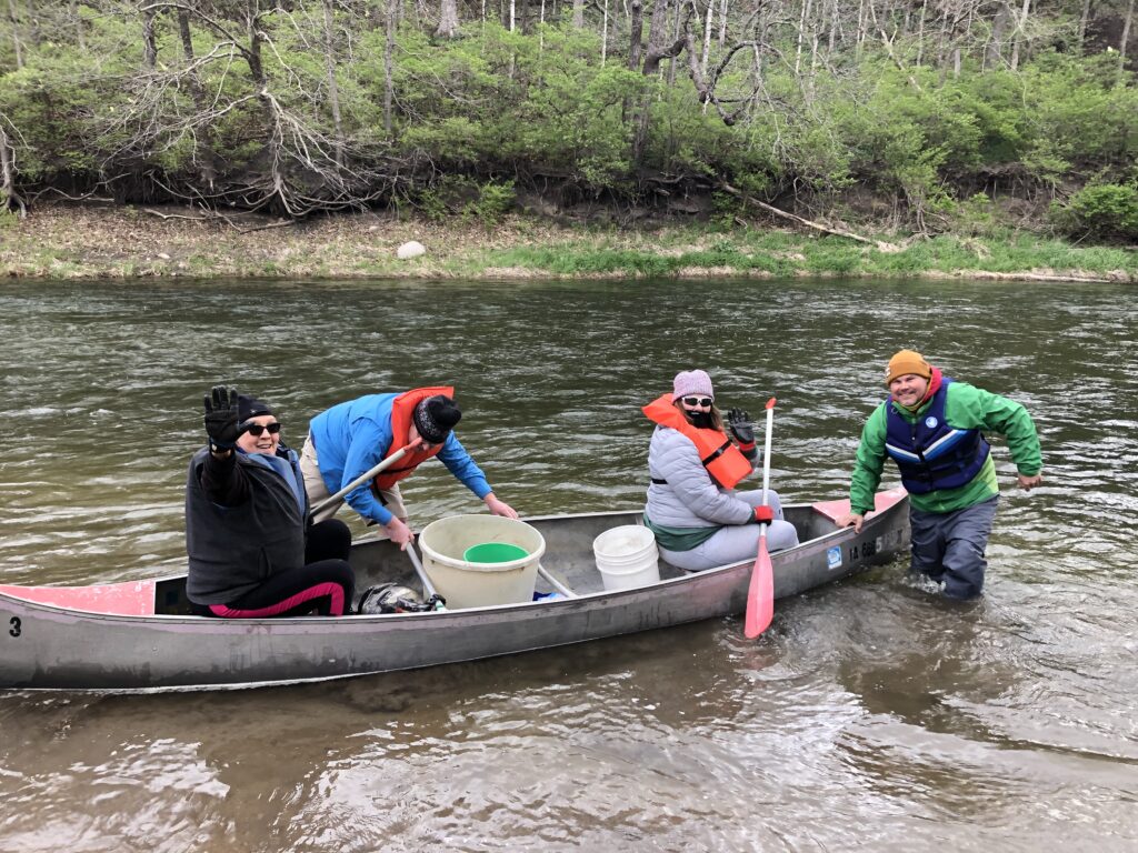 Volunteers launched canoes at N. River Valley Park in Ames (credit: Liz Calhoun)