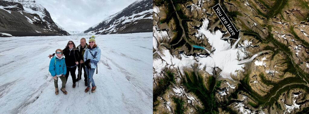 glacier with map