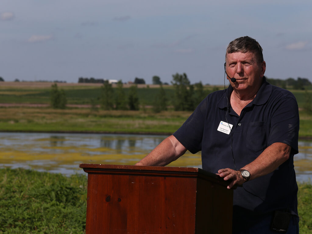 Mike Brandrup at a wetland restoration field day