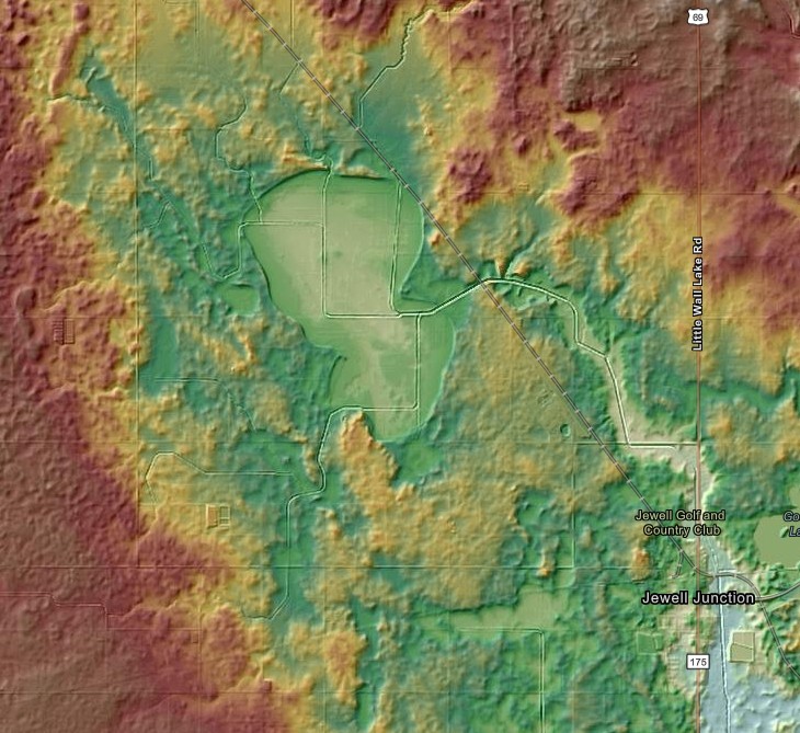 LiDAR image of former Lake Cairo